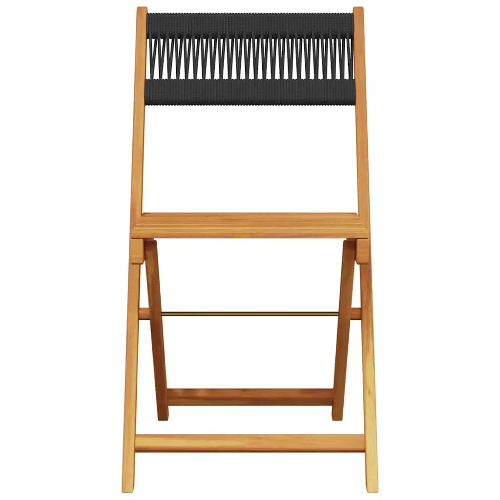 3 Piece Bistro Set Foldable Black Outdoor Garden Furniture