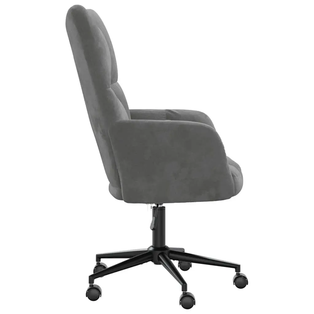 Relaxing Chair Grey Velvet Swivel Adjustable Height