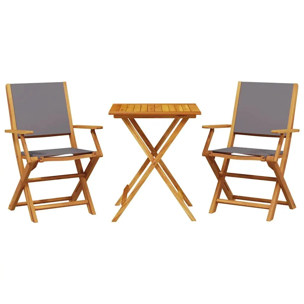 3 Piece Bistro Set Foldable Anthracite Outdoor Garden Furniture