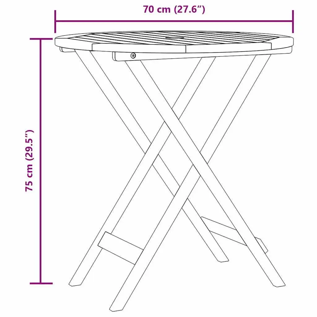 Bistro Set Outdoor Furniture Grey Polypropylene Solid Wood 3 Piece