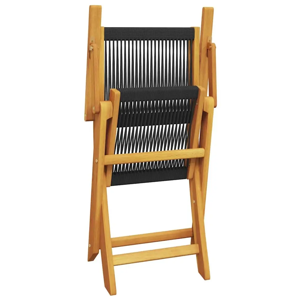 3 Piece Bistro Set Black Foldable Outdoor Garden Furniture