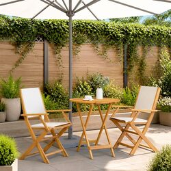 Welcoming 3 Piece Bistro Set with Foldable Chairs