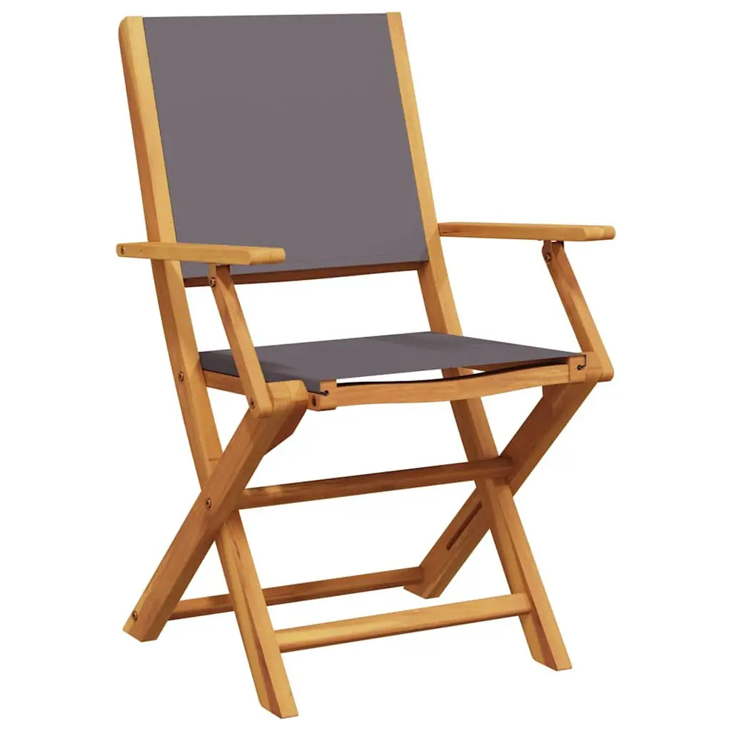 3 Piece Bistro Set Solid Acacia Wood Anthracite Outdoor Garden Furniture Folding