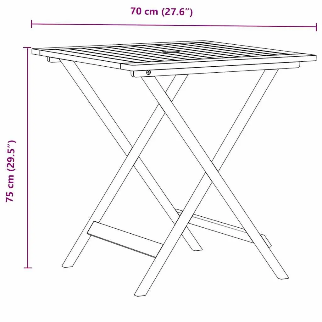 3 Piece Bistro Set Beige Solid Acacia Wood Polypropylene Outdoor Garden Furniture