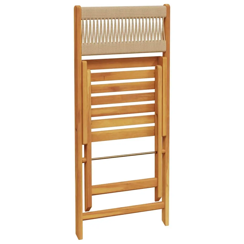 3 Piece Bistro Set Beige Solid Acacia Wood Polypropylene Outdoor Garden Furniture