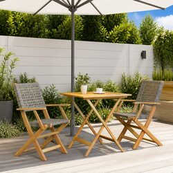 Friendly 3 Piece Grey Bistro Set for Your Outdoor Space