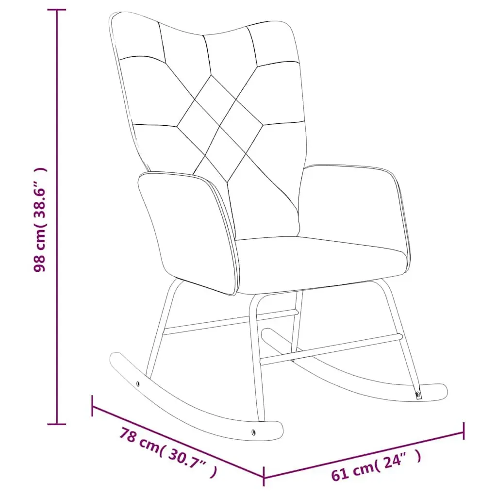 Rocking Chair with Stool Patchwork Fabric Armchair Living Room Relax Seat