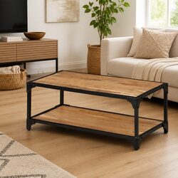 Solid Acacia Wood Coffee Table 90x45x35cm Brown Vintage Living Room Furniture