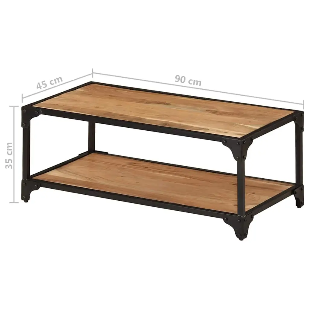Coffee Table Vintage Style Solid Acacia Wood 90x45x35cm Brown