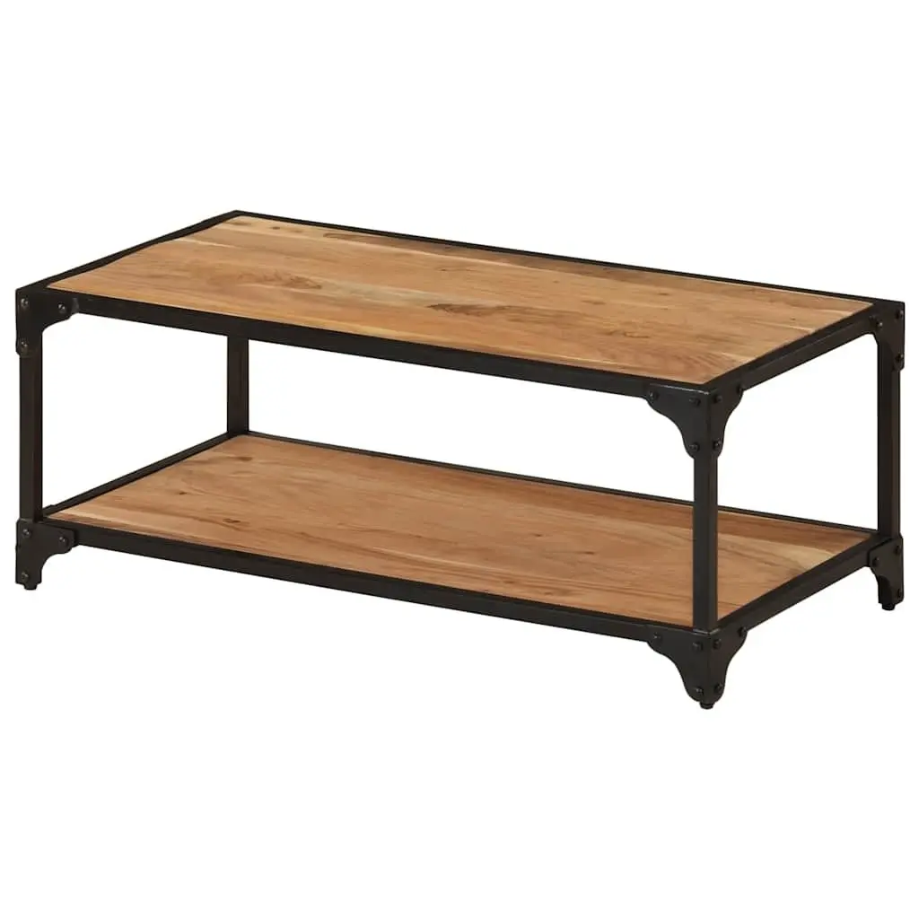 Coffee Table Vintage Style Solid Acacia Wood 90x45x35cm Brown