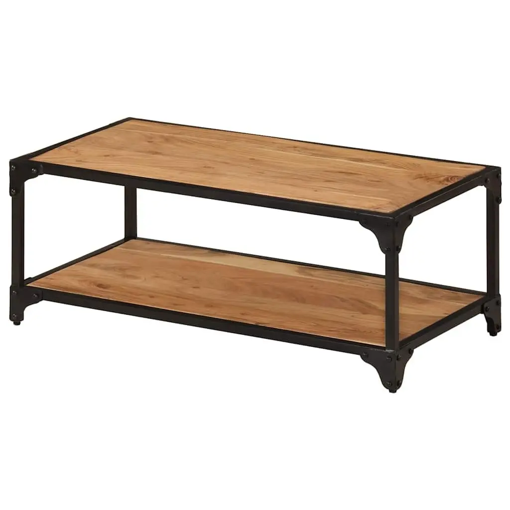 Coffee Table Vintage Style Solid Acacia Wood 90x45x35cm Brown