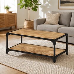 Your New Coffee Table: Solid Mango Wood and Iron 90x45x35cm