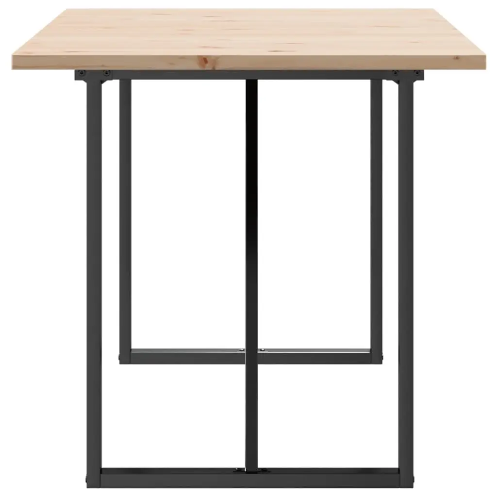 Dining Table O-Frame 160x80x75.5 cm Solid Wood Pine and Steel Brown Kitchen