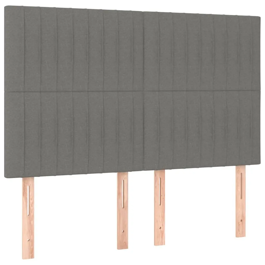 Double Bed Frame with Headboard Grey Fabric 137x187cm Bedroom Furniture