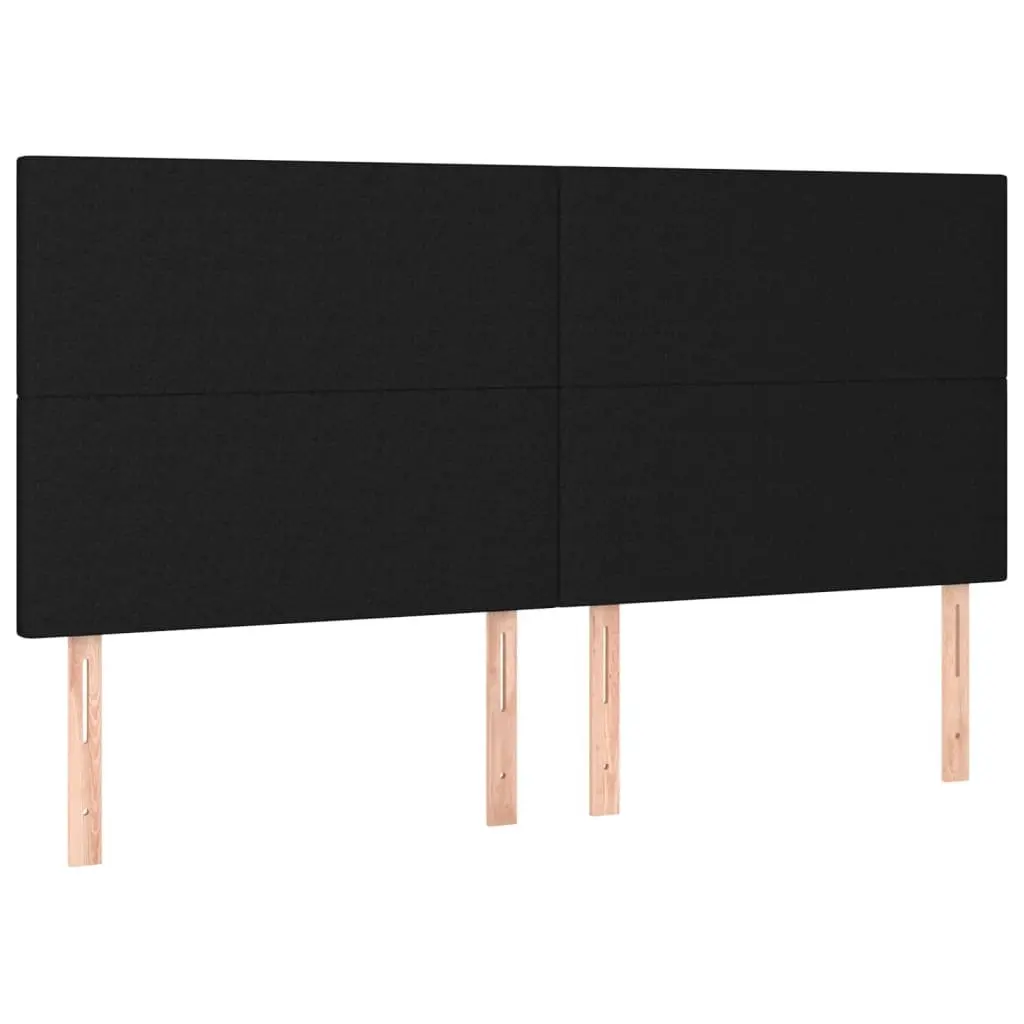 Queen Bed Frame with Headboard Black Fabric 152x203 cm Bedroom Furniture