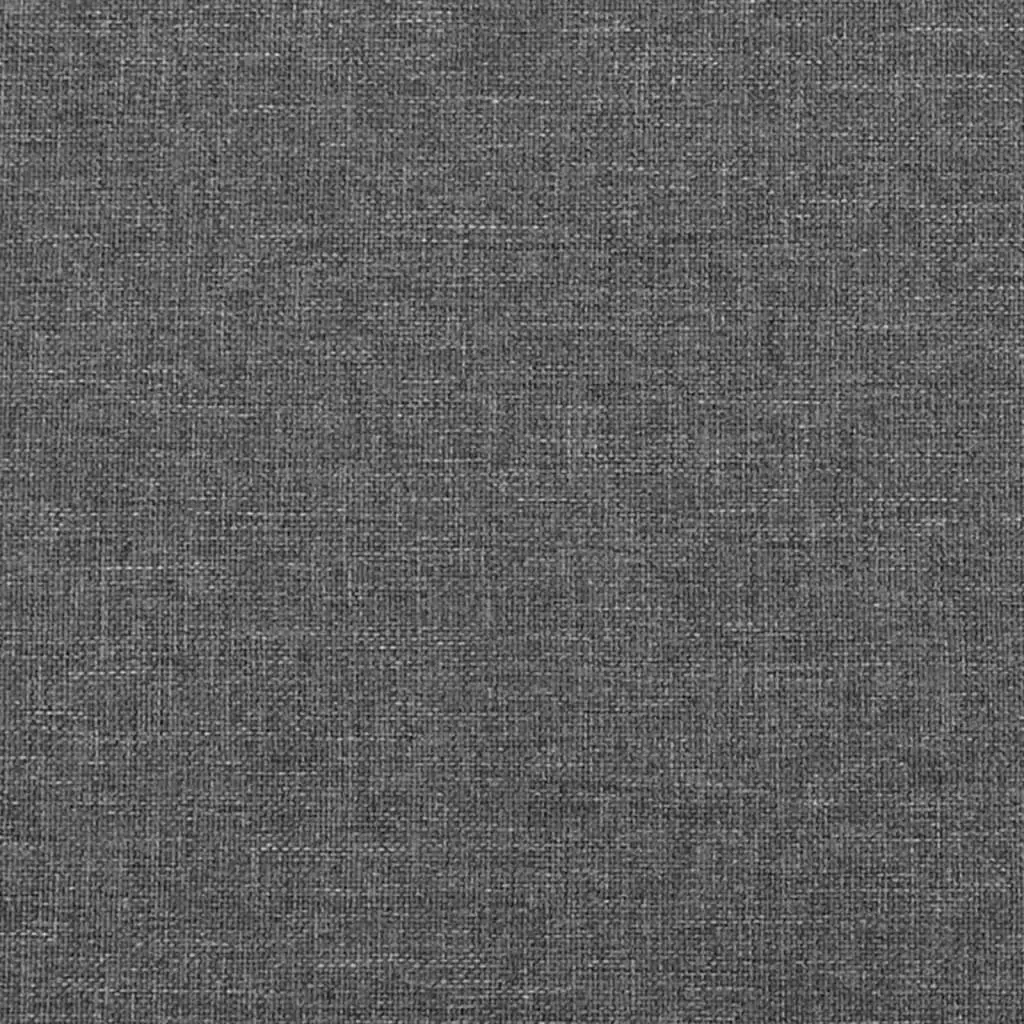 Queen Bed Frame Dark Grey Fabric Headboard Adjustable Height Plywood Slats