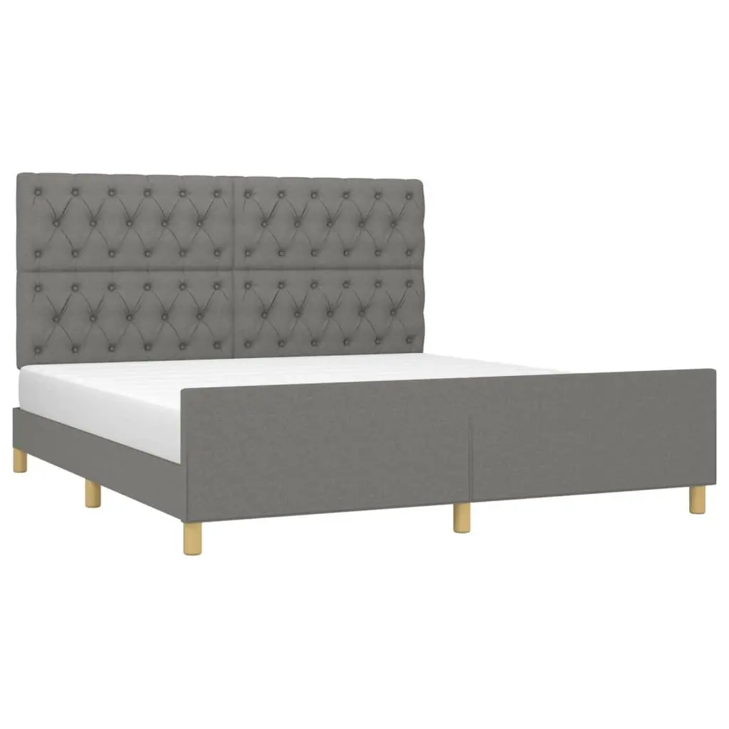 Grey Fabric Queen Bed Frame 152x203cm