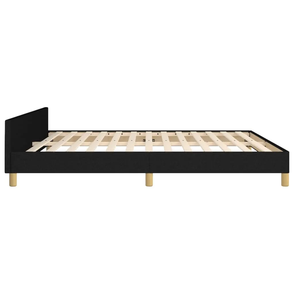 Queen Bed Frame with Headboard Black Fabric 152x203 cm Bedroom Furniture