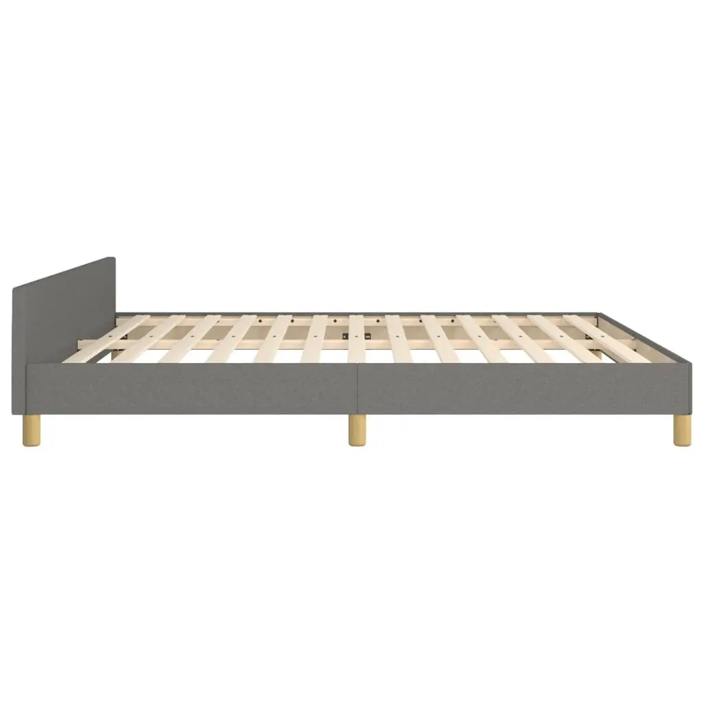 Queen Bed Frame Grey Fabric Upholstered 152x203cm