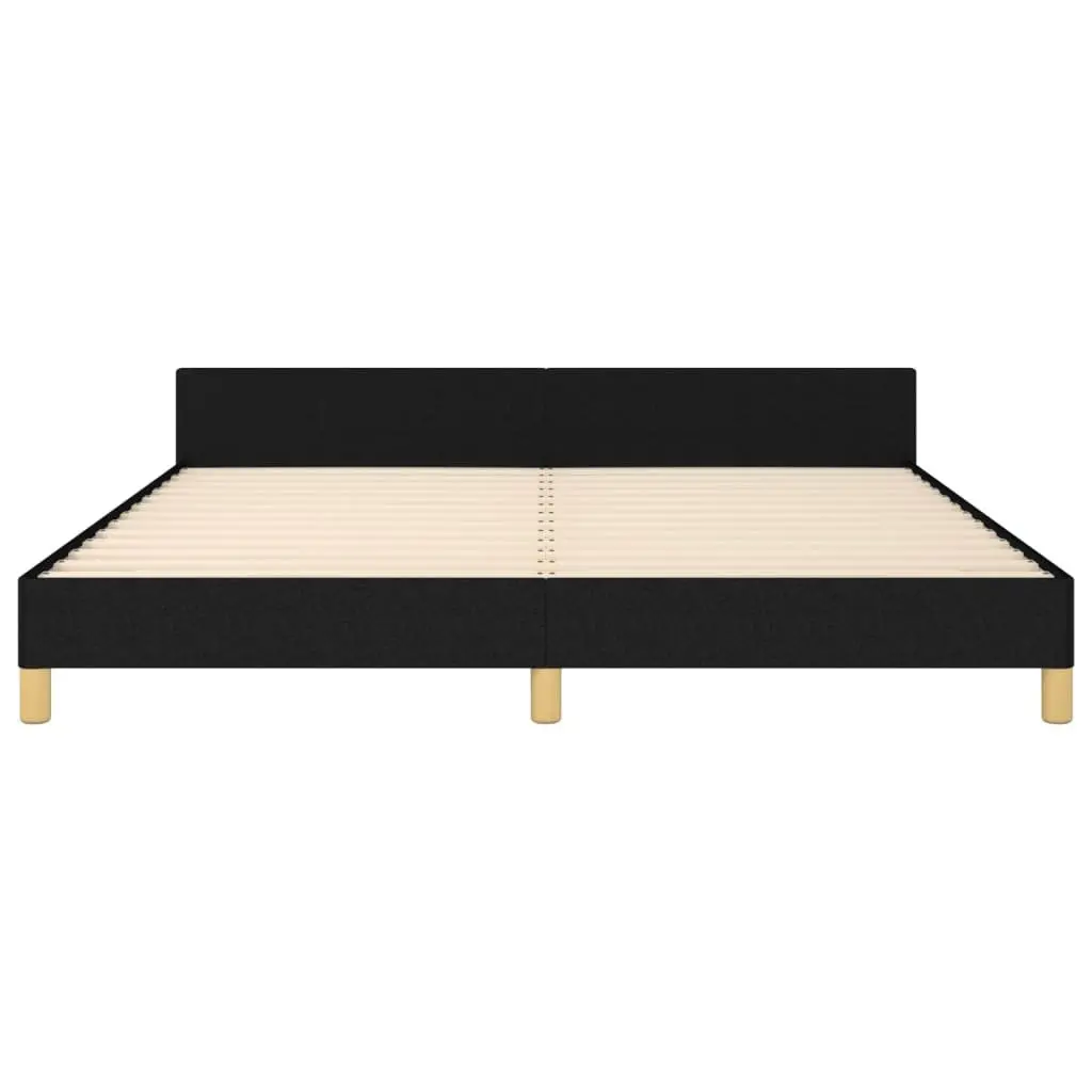 Queen Bed Frame Black Fabric Upholstered 152x203cm