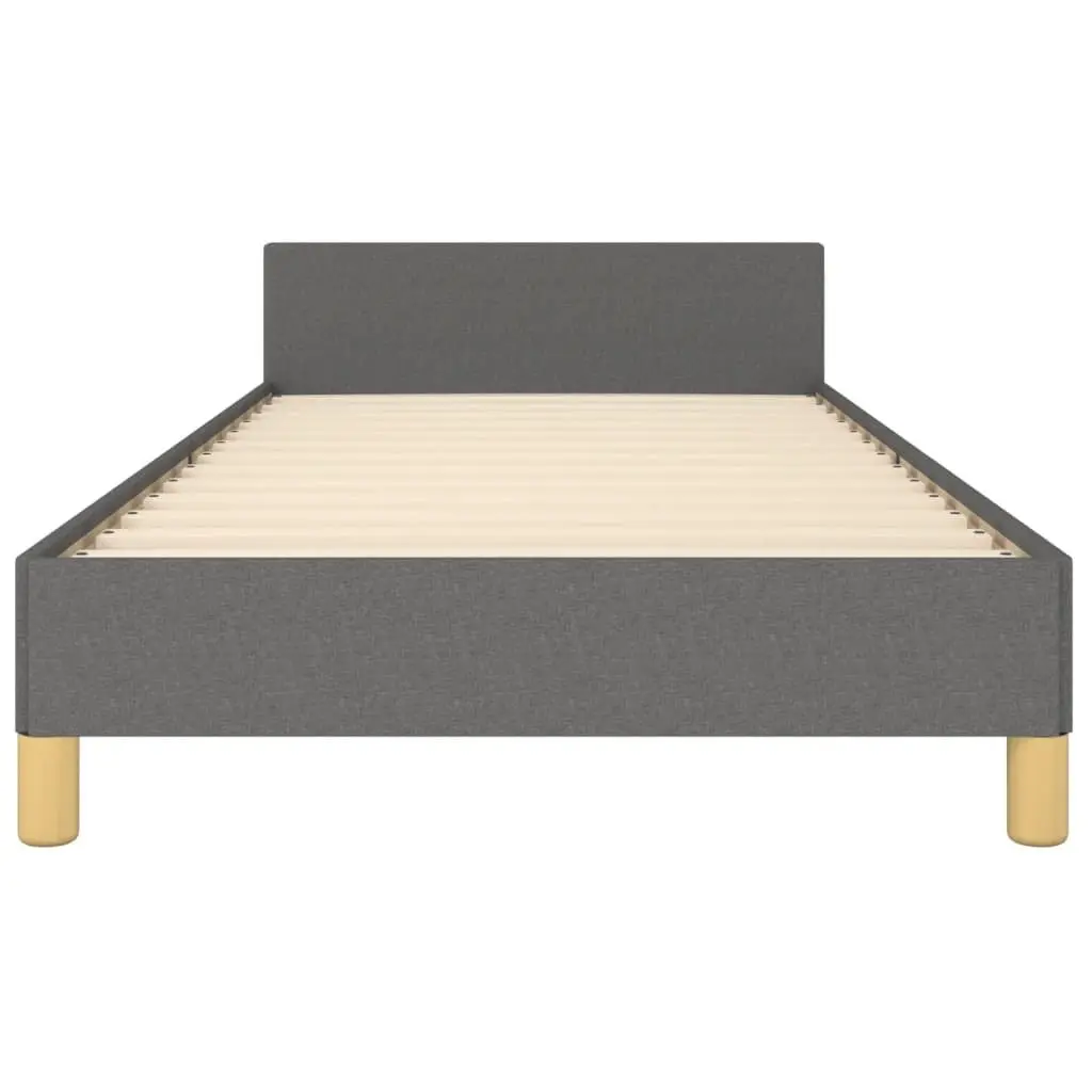 King Single Bed Frame Grey Fabric Adjustable Height 107 x 203 cm
