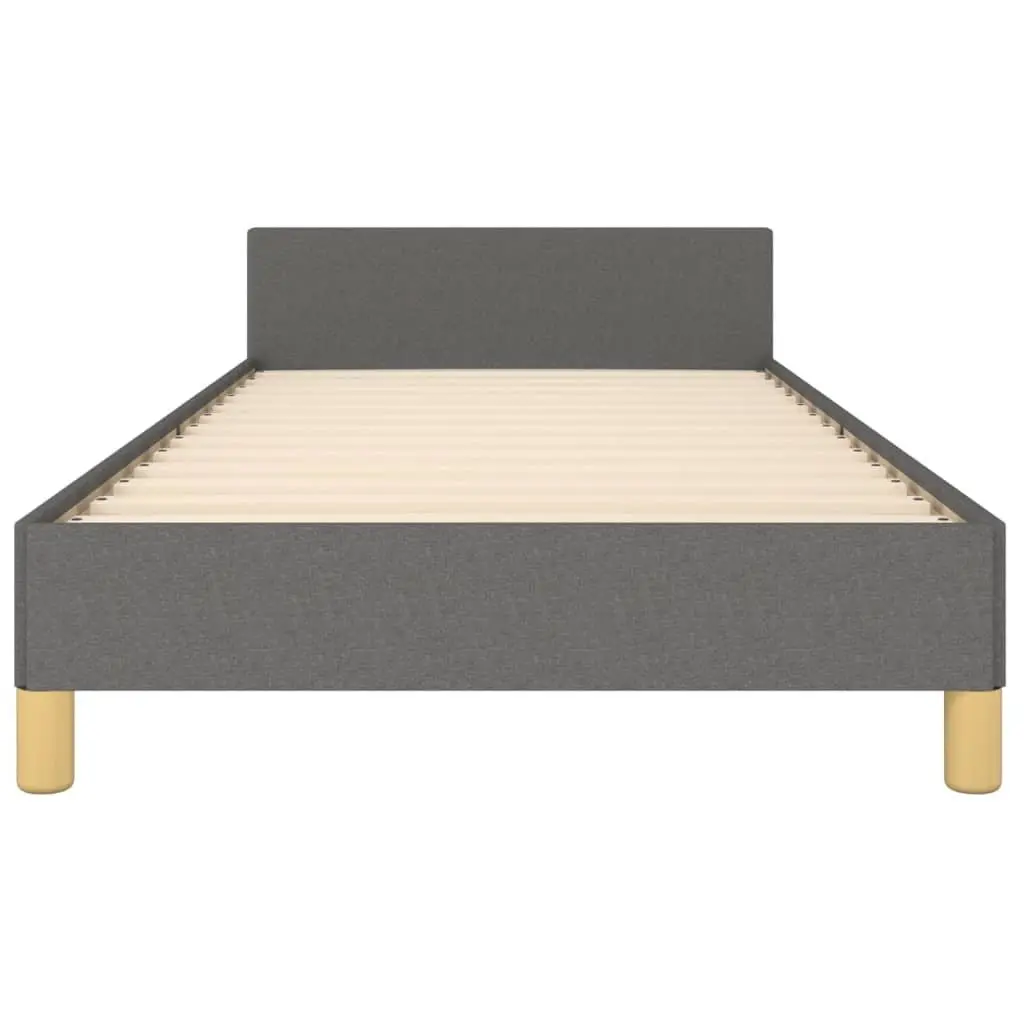 King Single Bed Frame Upholstered Grey Fabric 107x203 cm