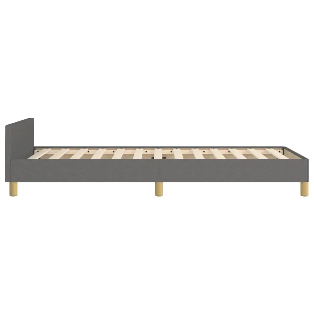 King Single Bed Frame Upholstered Grey Fabric 107x203 cm