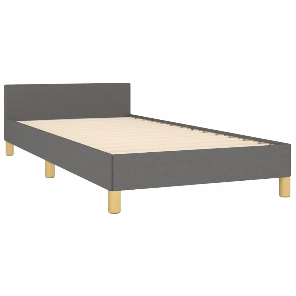 King Single Bed Frame Fabric Grey 107x203 cm