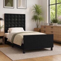 A Cozy Haven: Black Velvet King Single Bed Frame