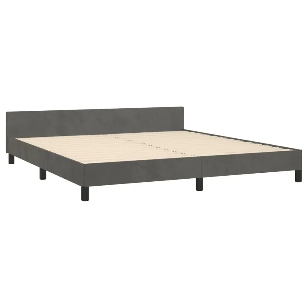 Dark Grey Velvet Queen Bed Frame