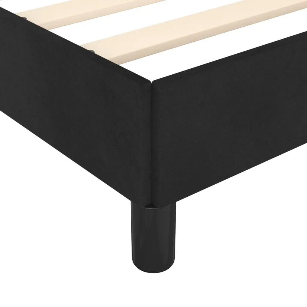 Queen Bed Frame Adjustable Height Black Velvet Headboard 152x203cm