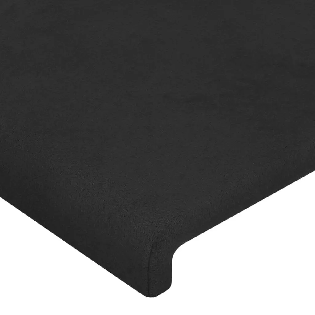Queen Bed Frame Adjustable Height Black Velvet Headboard 152x203cm