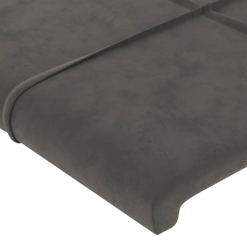 Queen Bed Frame Adjustable Headboard Velvet Upholstery Plywood Slats Sturdy Legs Dark Grey 152 x 203 cm
