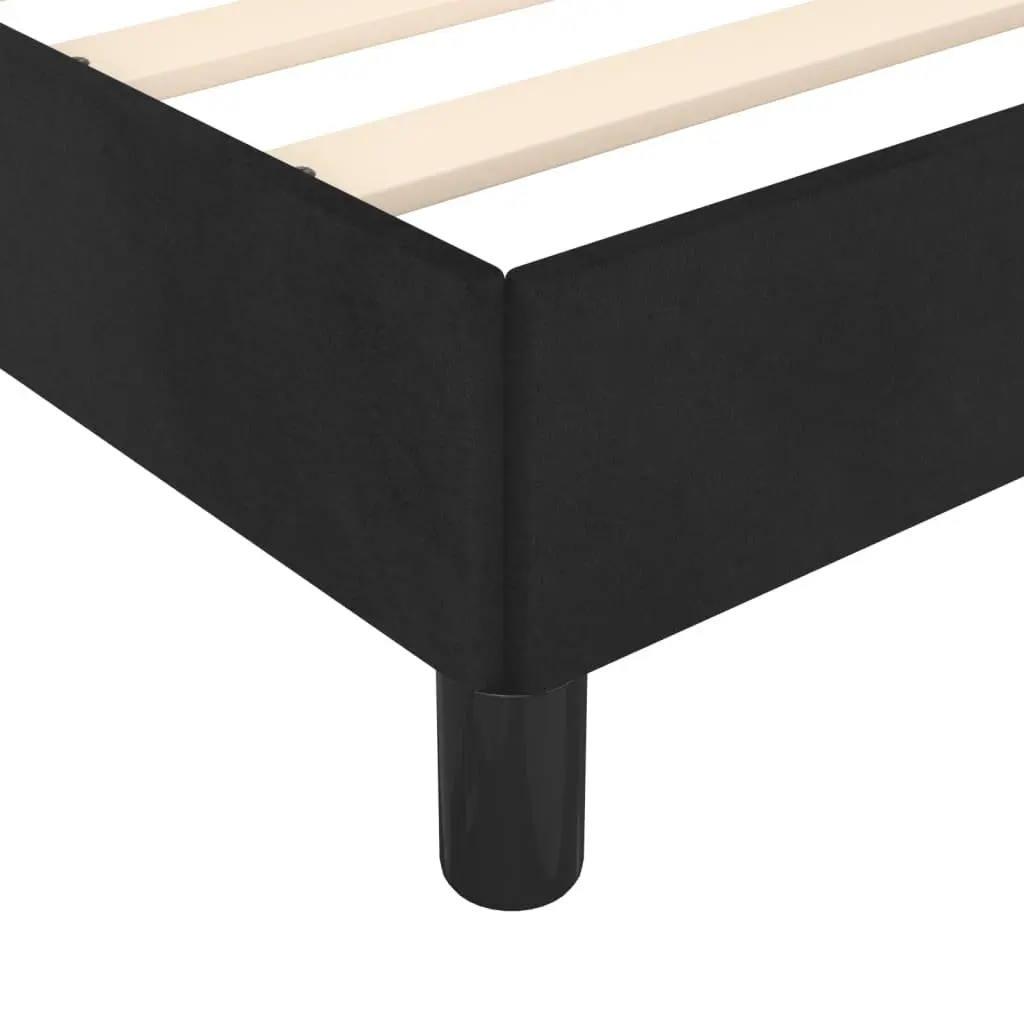Queen Bed Frame 152x203cm Black Velvet Headboard Adjustable Height Bedroom