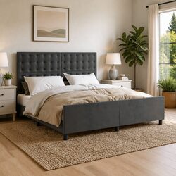 Your Dark Grey Velvet Bed Frame with Adjustable Comfort
