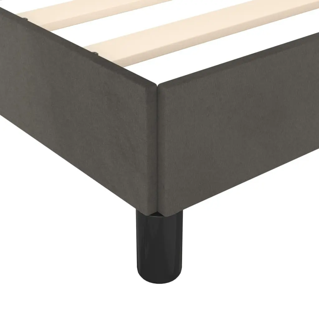 King Single Bed Frame Grey Velvet 107x203cm