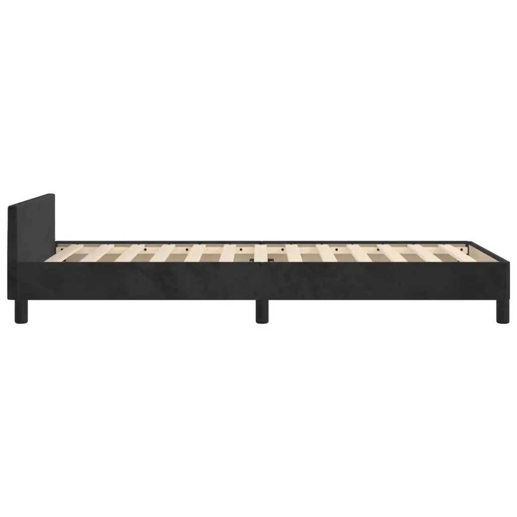 Black Velvet King Single Bed Frame