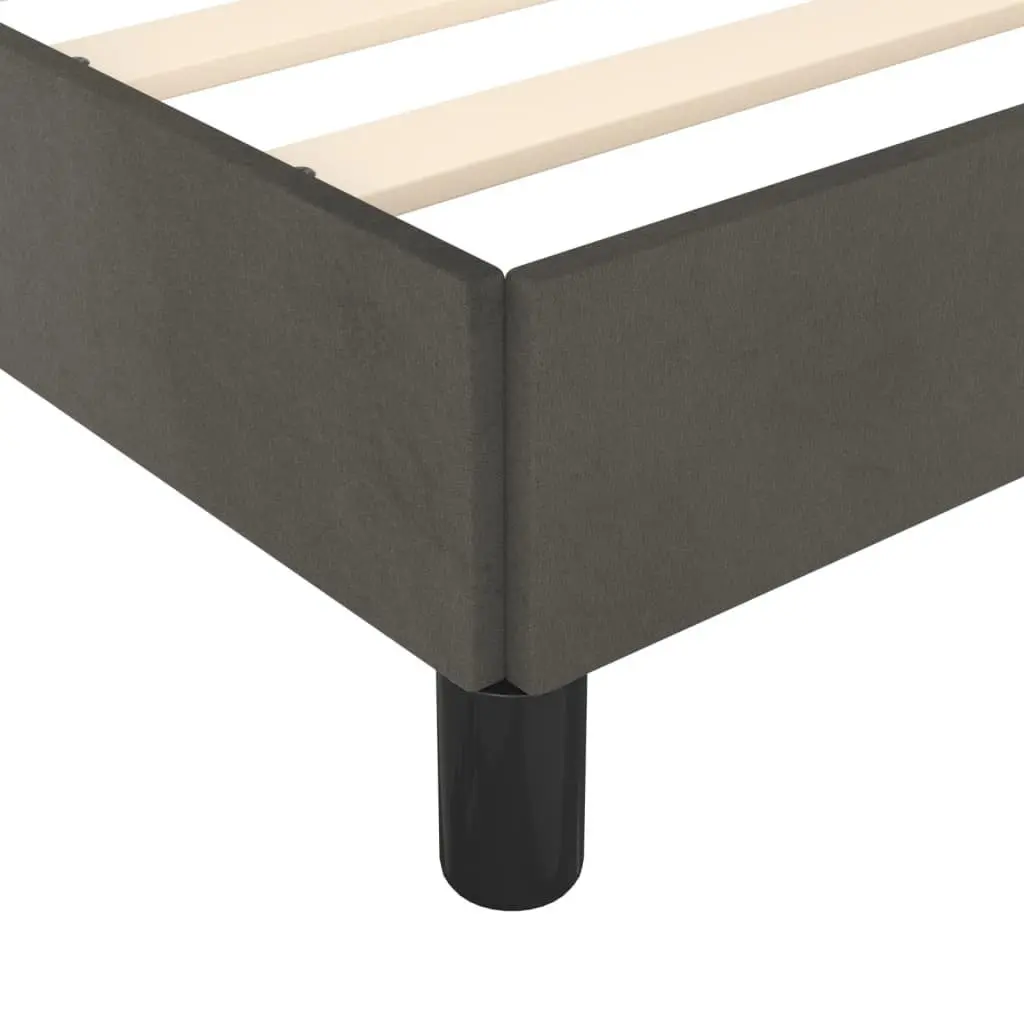 King Single Bed Frame in Grey Velvet
