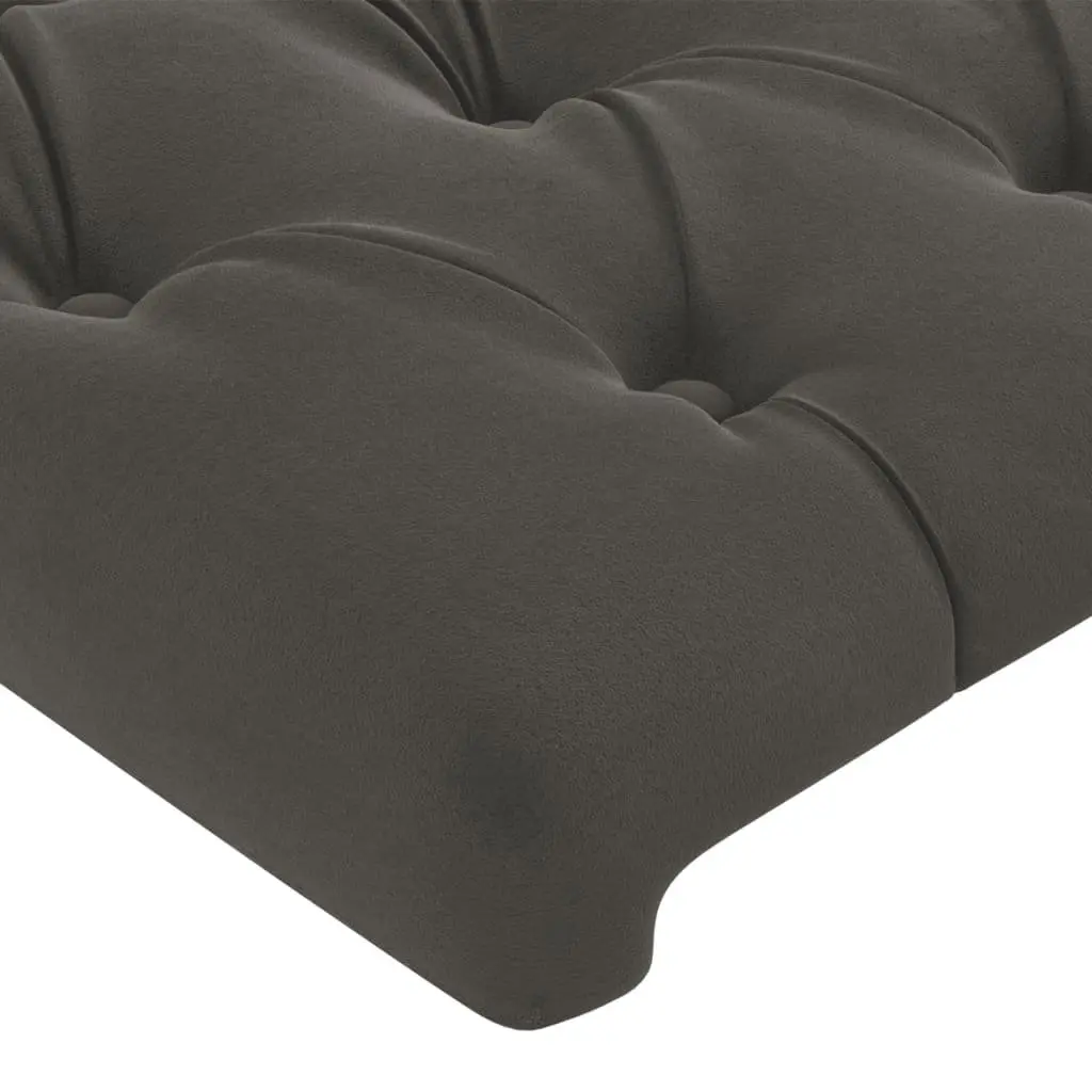 King Single Bed Frame in Grey Velvet