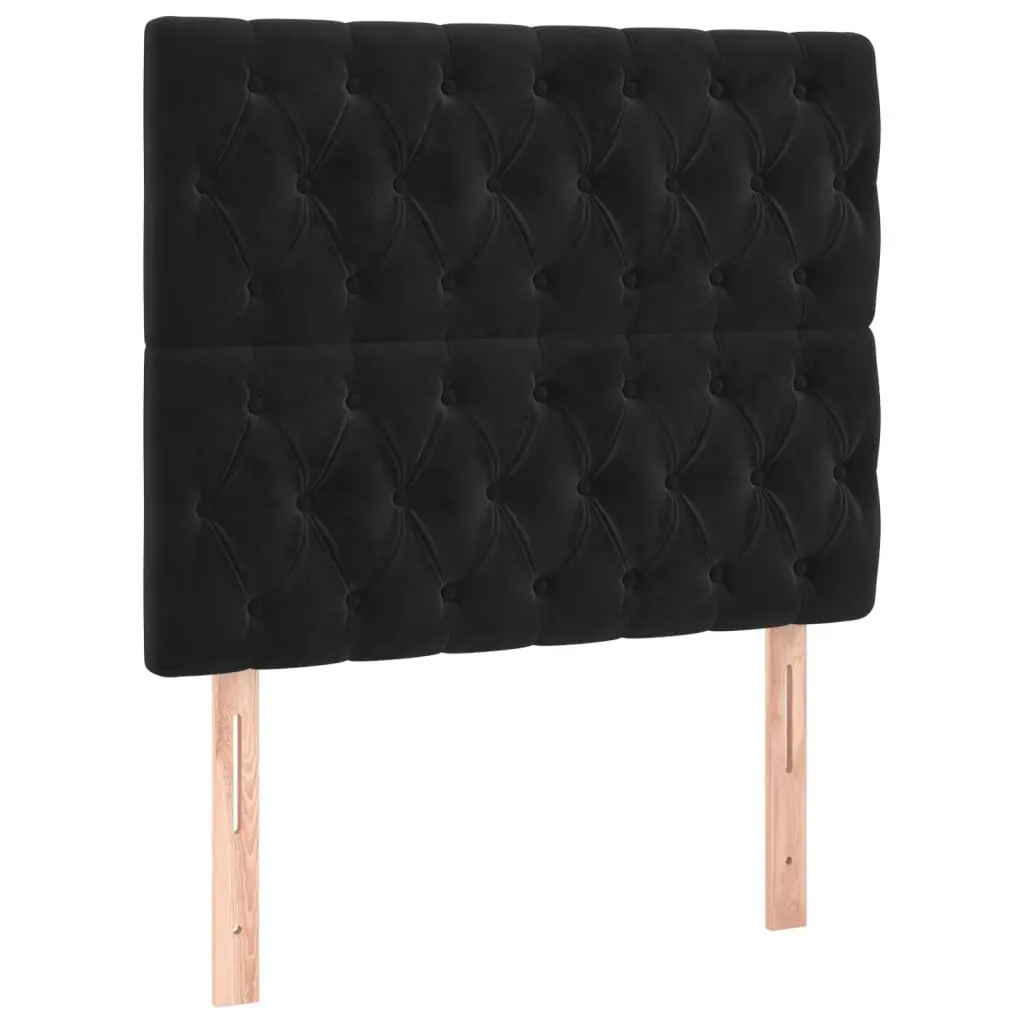 Black Velvet King Single Bed Frame Adjustable Headboard 107x203cm