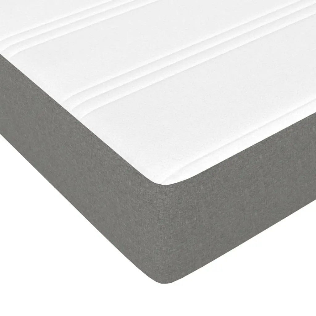 Queen Size Box Spring Bed with Adjustable Headboard and Pocket Spring Mattress Grey Fabric