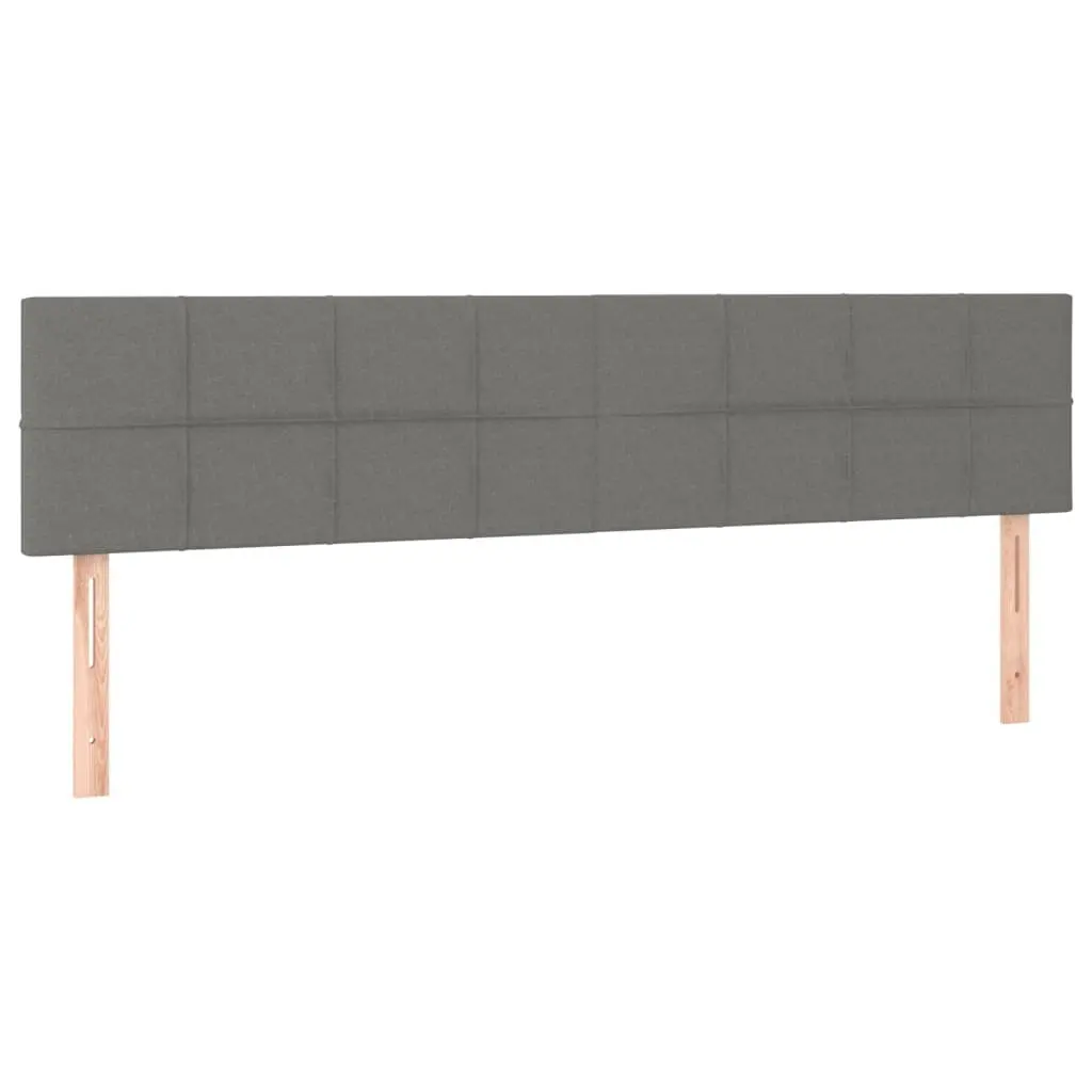 Queen Size Box Spring Bed with Pocket Spring Mattress Dark Grey Velvet 153x203cm