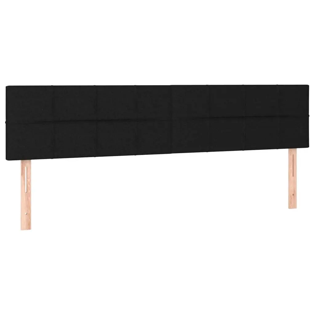 Queen Size Box Spring Bed with Pocket Spring Mattress Black Velvet 153x203cm