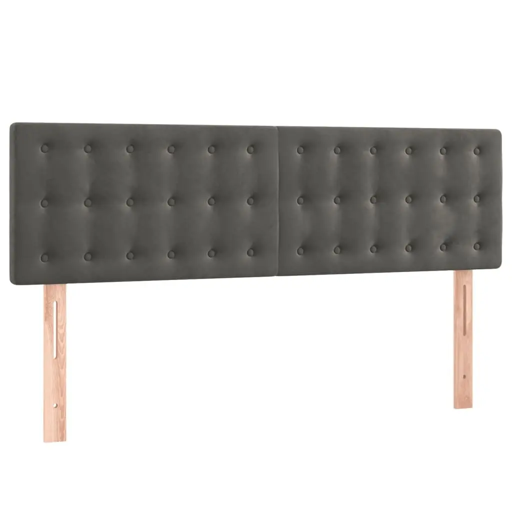 Box Spring Bed with Pocket Spring Mattress Adjustable Headboard Queen Size 153x203cm Grey Velvet