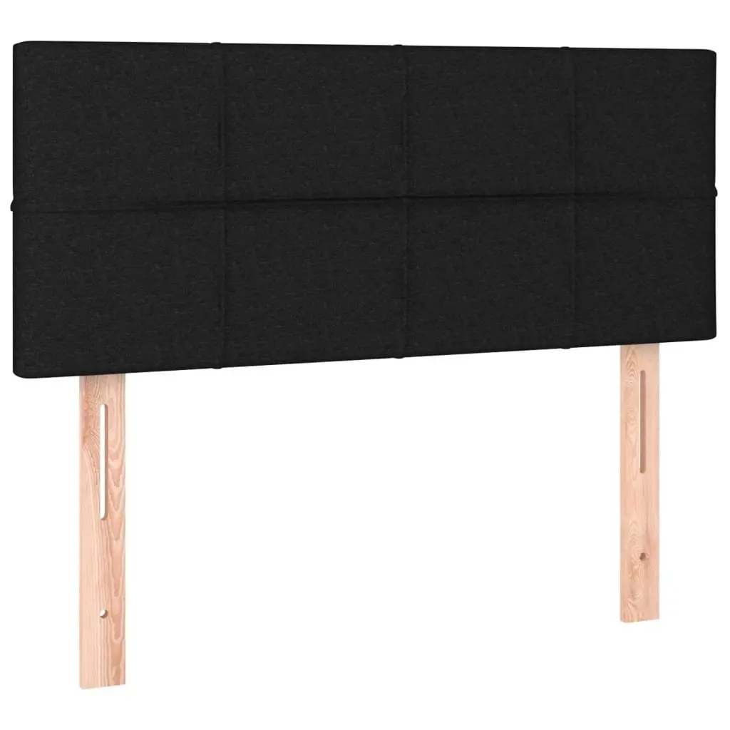 Box Spring Bed with Adjustable LED Headboard Pocket Sprung Mattress King Single Black