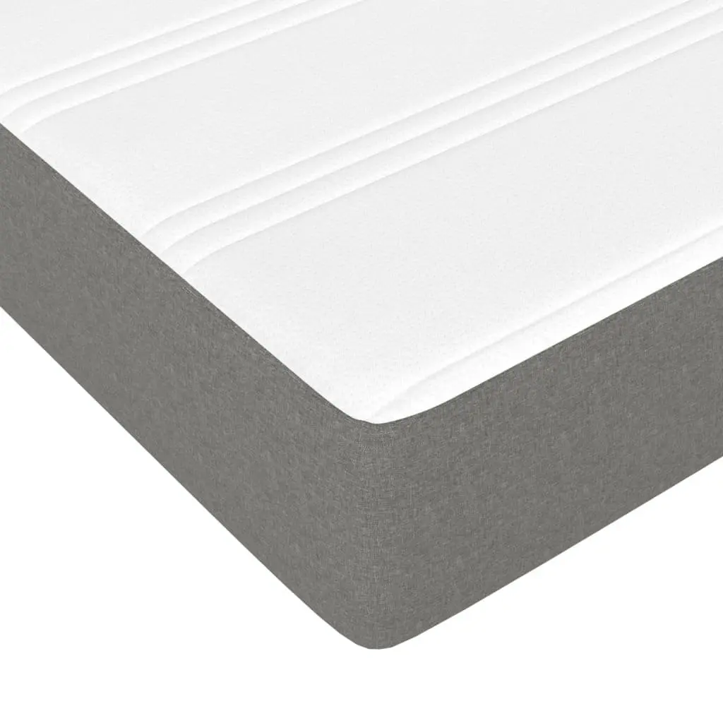 Queen Size Box Spring Bed with Pocket Spring Mattress LED Headboard Dark Grey