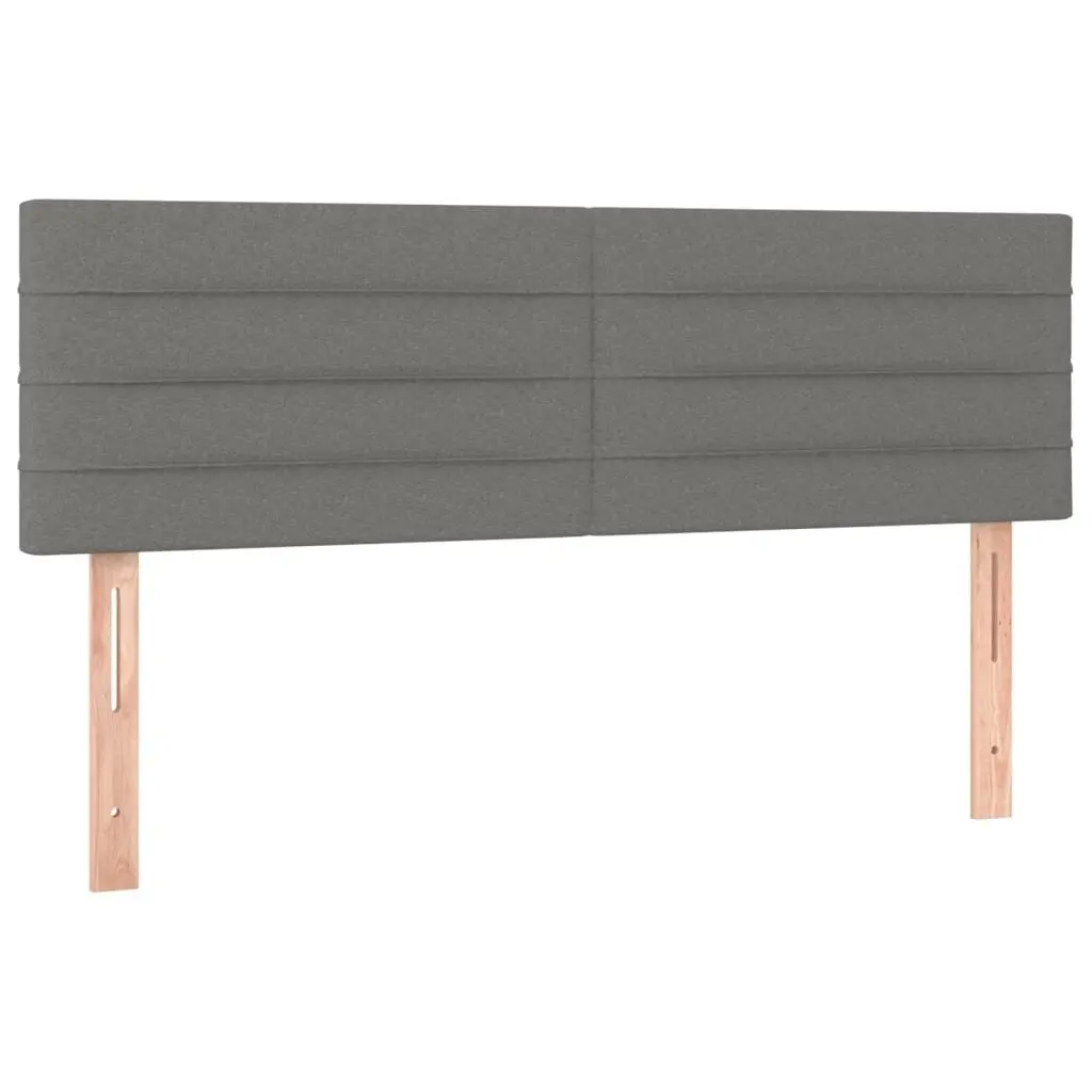 Box Spring Bed with Pocket Spring Mattress Adjustable LED Headboard Queen Size Grey Fabric