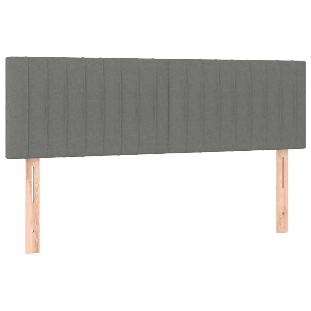 Queen Size Bed Frame with Adjustable LED Headboard Pocket Spring Mattress Grey Fabric