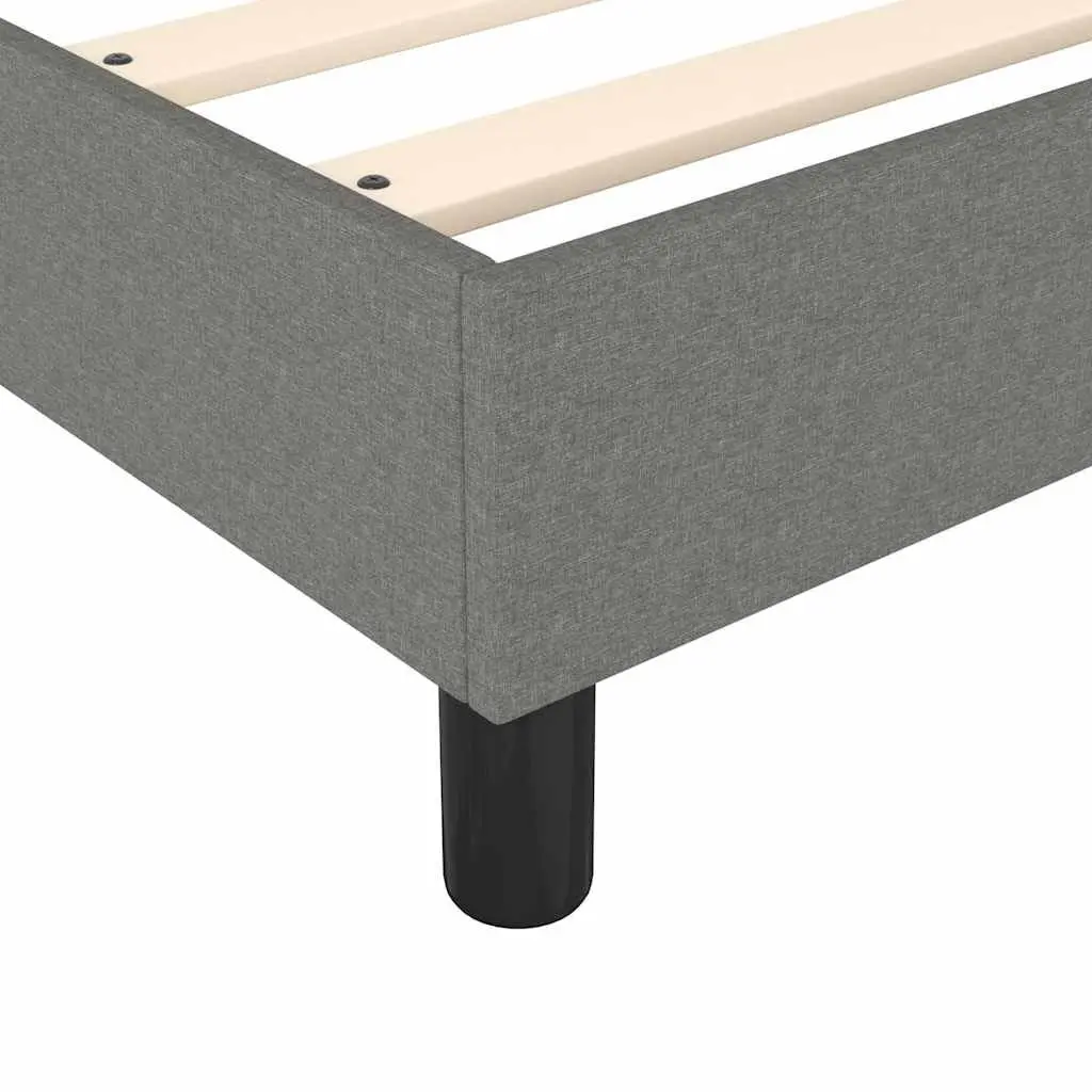 Queen Size Box Spring Bed with Pocket Spring Mattress Adjustable LED Headboard Grey Fabric