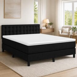 Queen Size Box Spring Bed with Pocket Spring Mattress and Colorful LED Headboard